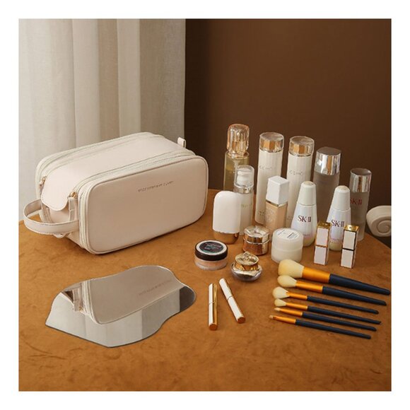 Tigerstars Three Layer Ivory Travel Makeup Pouch Bag - Picture 4 of 4